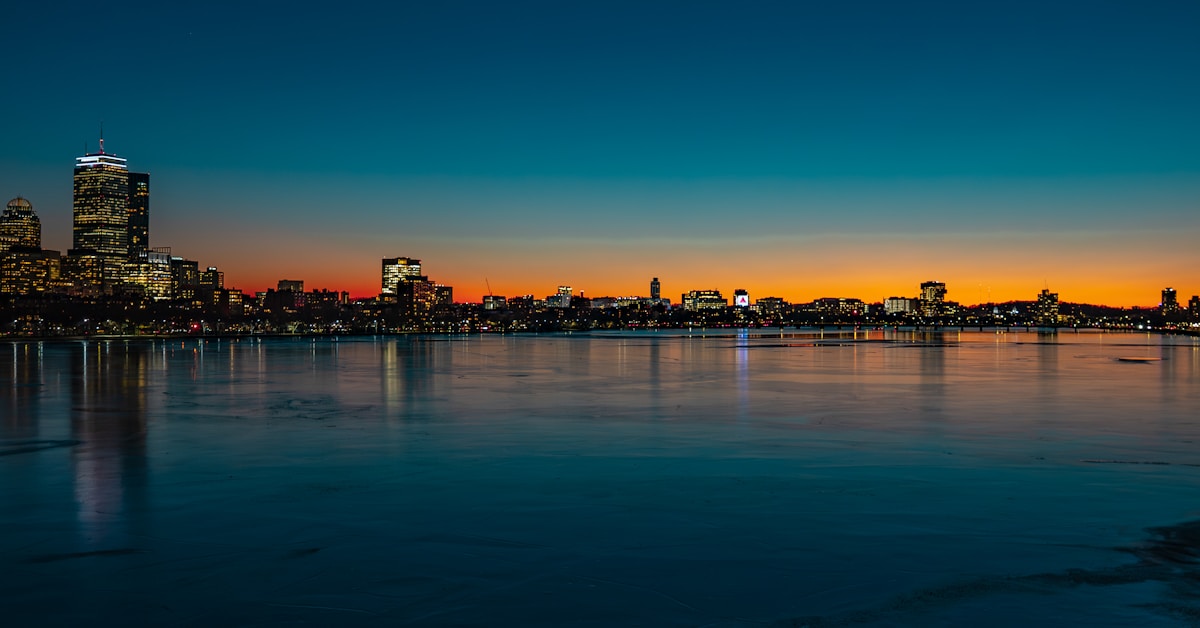 Baltimore Inner Harbor waterfront at dusk
