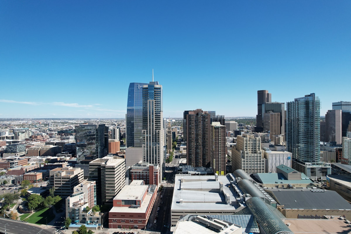 Denver city view from the top of a building, Colorado — digital nomad guide to Denver