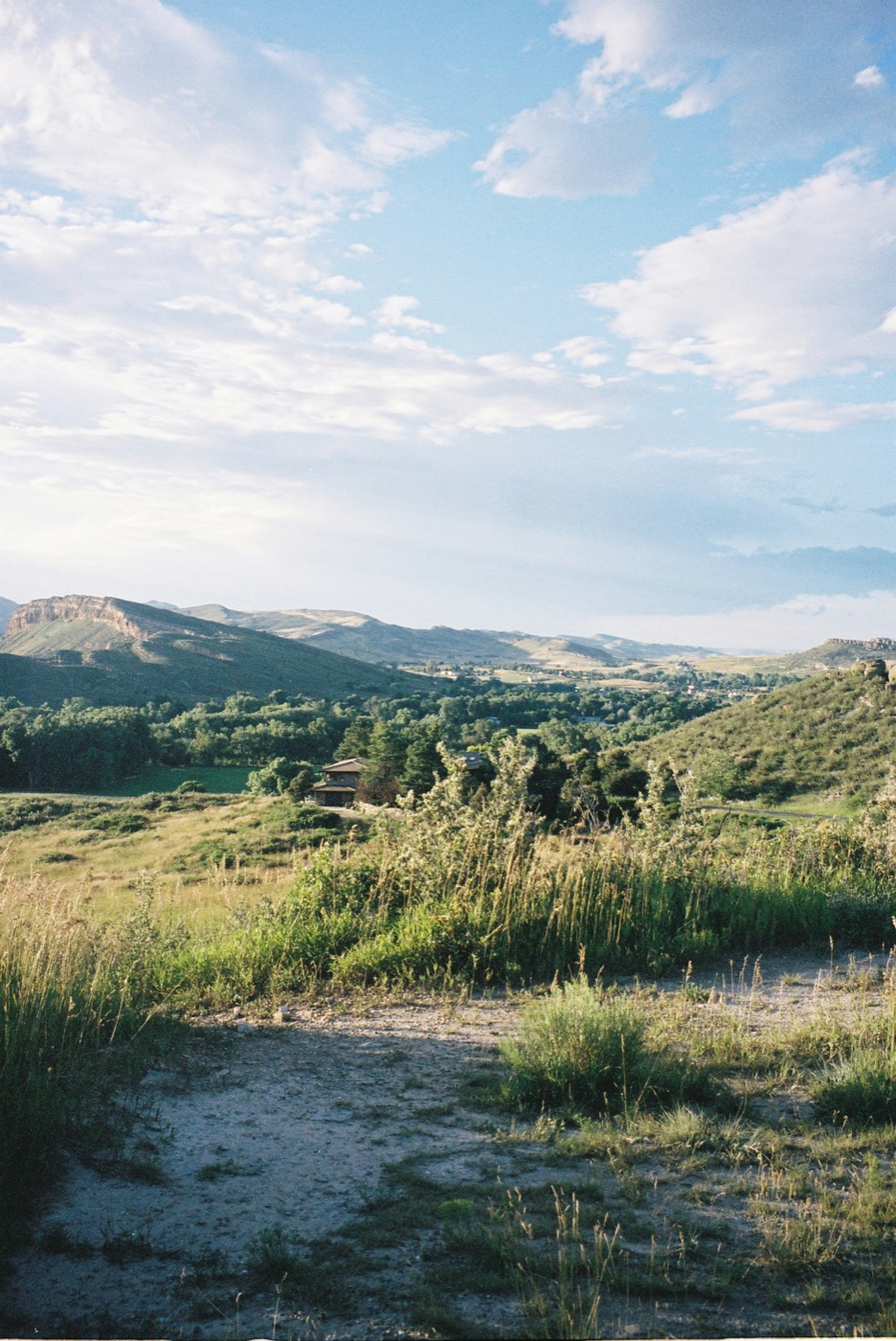 Rolling hills and mountain backdrop on the Front Range near Fort Collins, Colorado