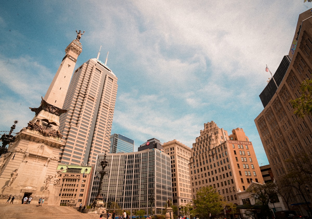 Soldiers and Sailors Monument on Monument Circle, Indianapolis, Indiana