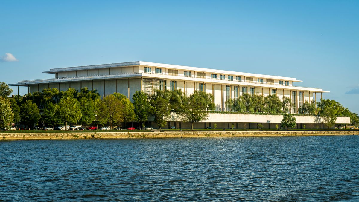 The Kennedy Center for the Performing Arts beside the Potomac River in Washington DC