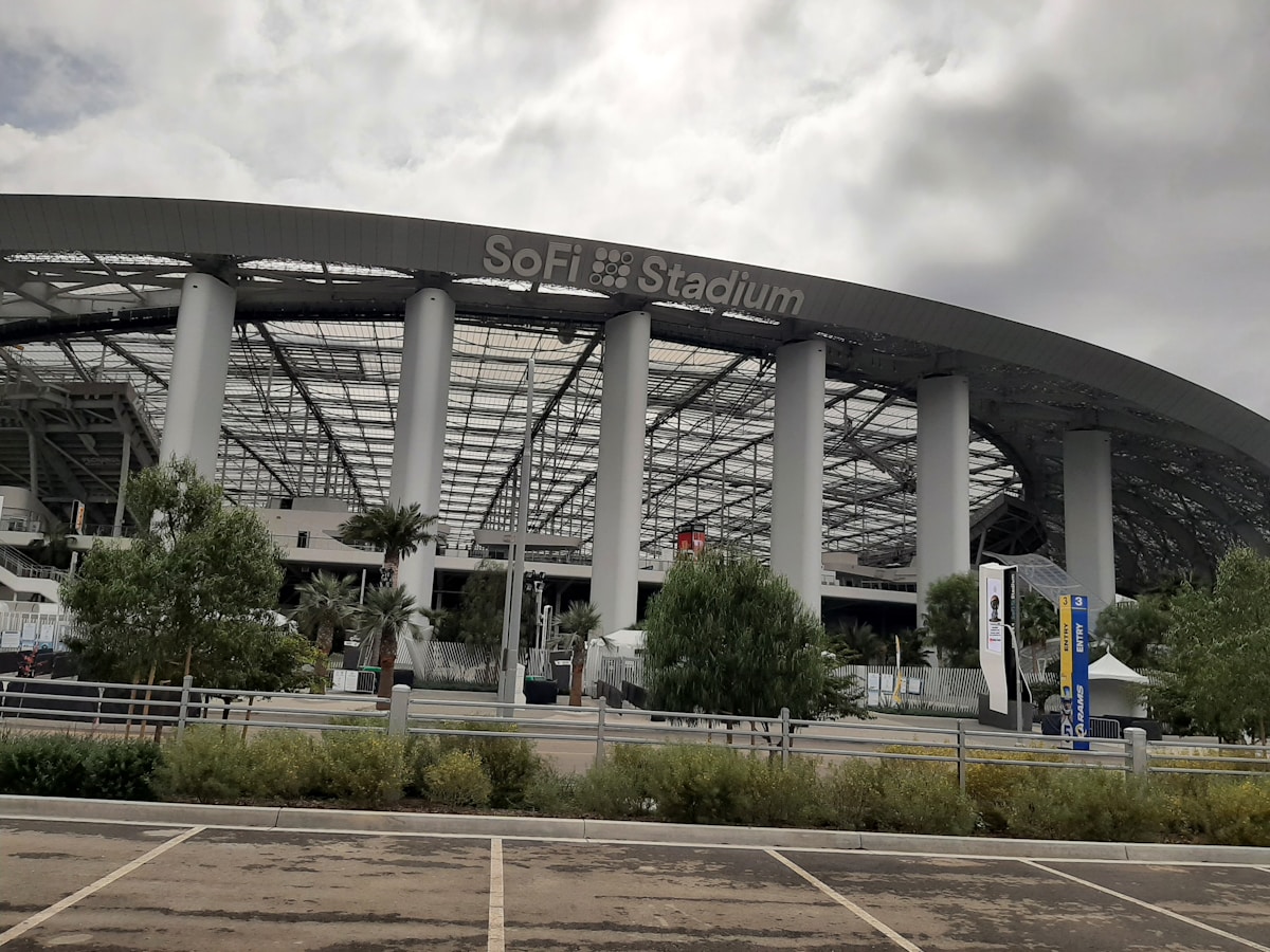 SoFi Stadium entrance in Inglewood, Los Angeles