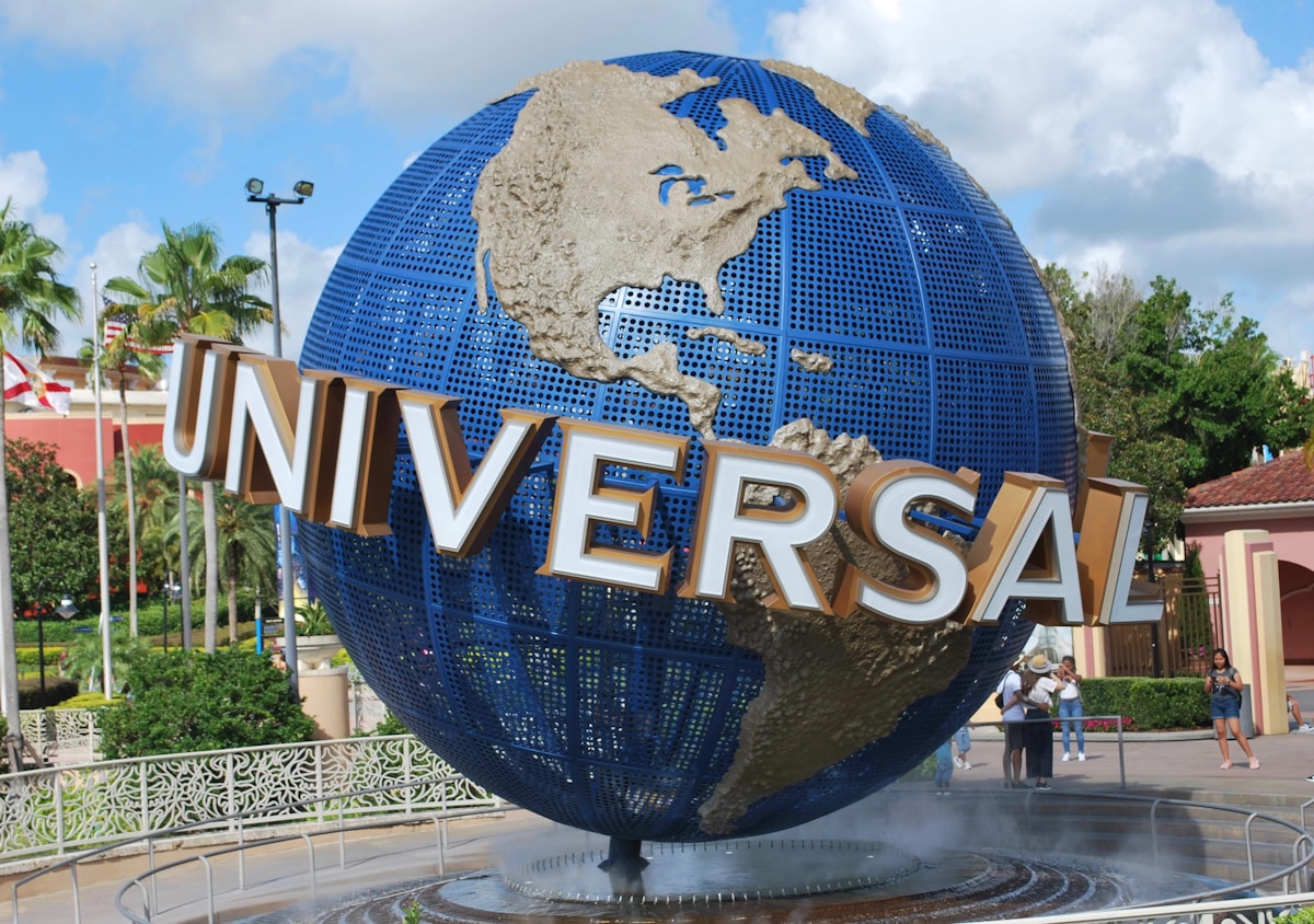 Universal Studios globe and entrance plaza, Orlando, Florida