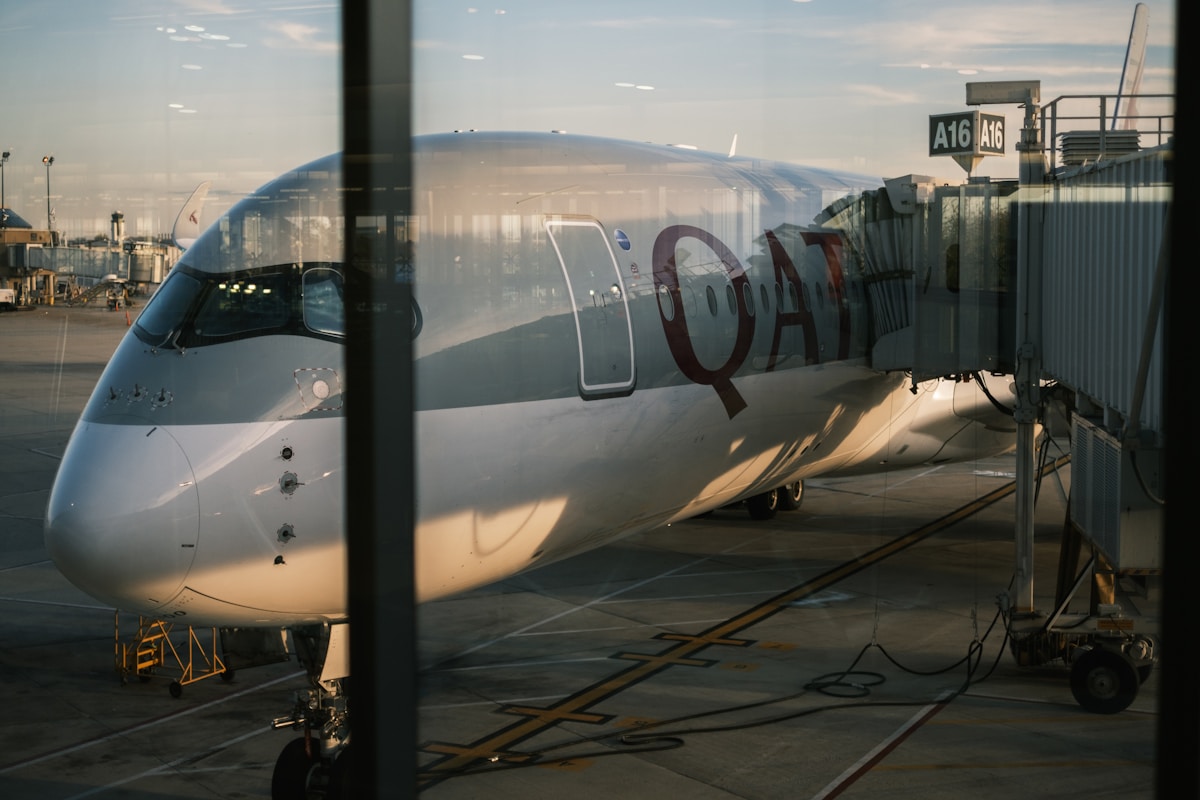 Aircraft at gate at Philadelphia International Airport, Pennsylvania