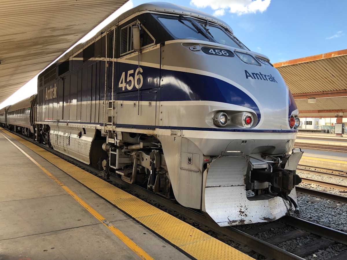 Amtrak Pacific Surfliner locomotive waiting at Los Angeles Union Station