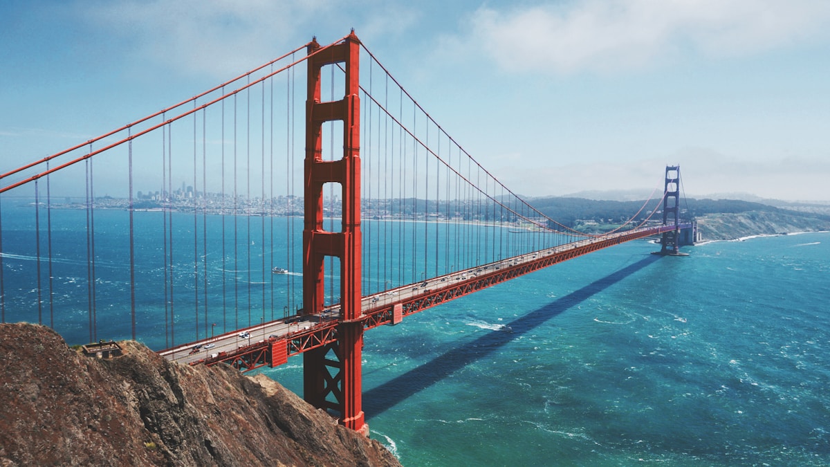 Golden Gate Bridge spanning the bay in San Francisco, California