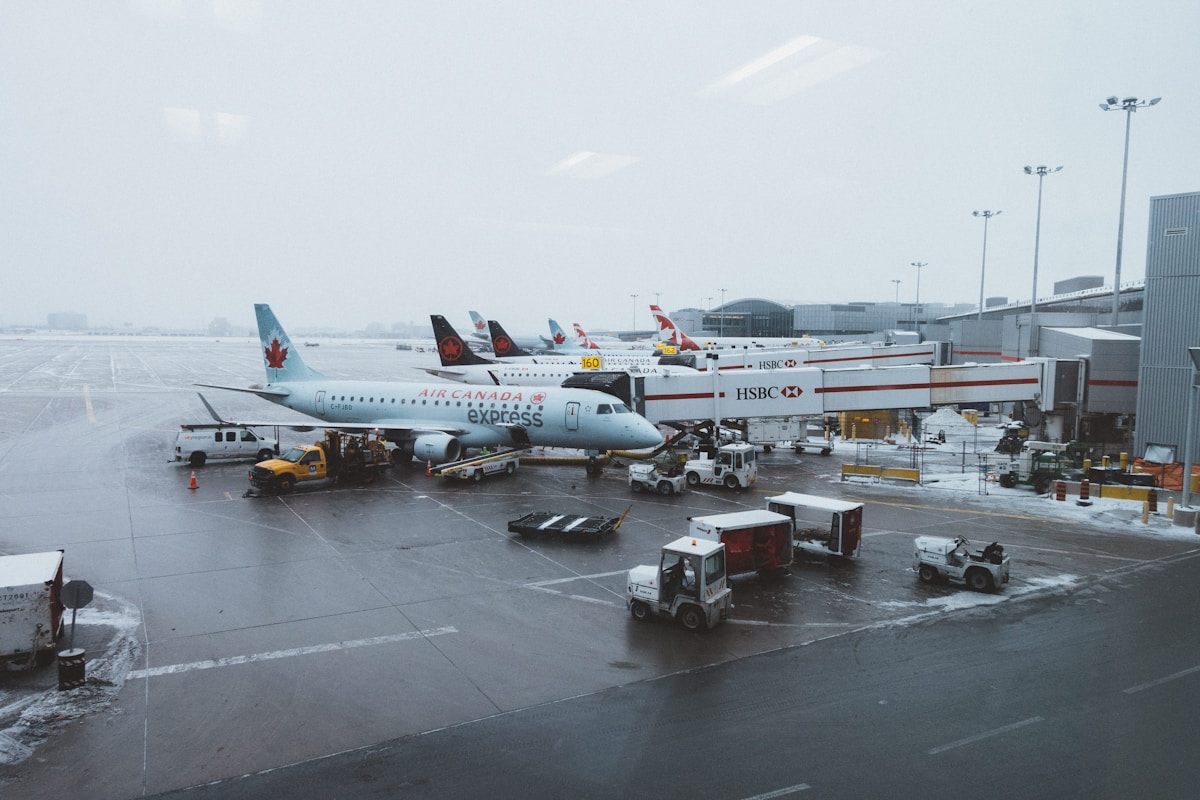 Busy terminal at a major US international airport