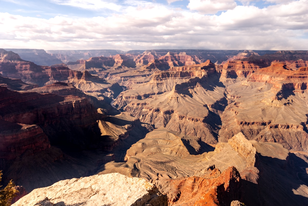 Vast Grand Canyon landscape with layered red rock formations, Arizona