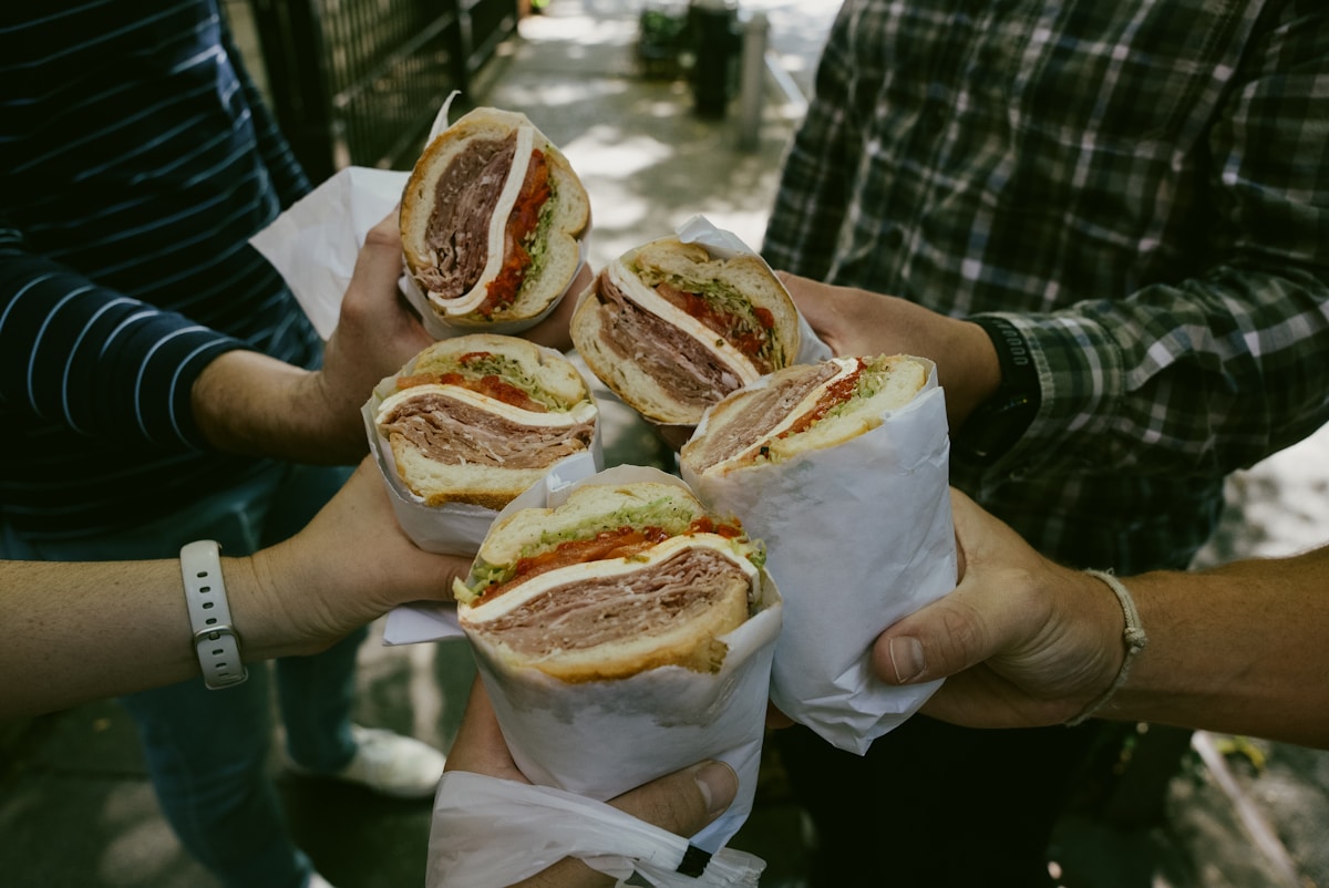 Cuban sandwiches being held at an Ybor City restaurant in Tampa, Florida