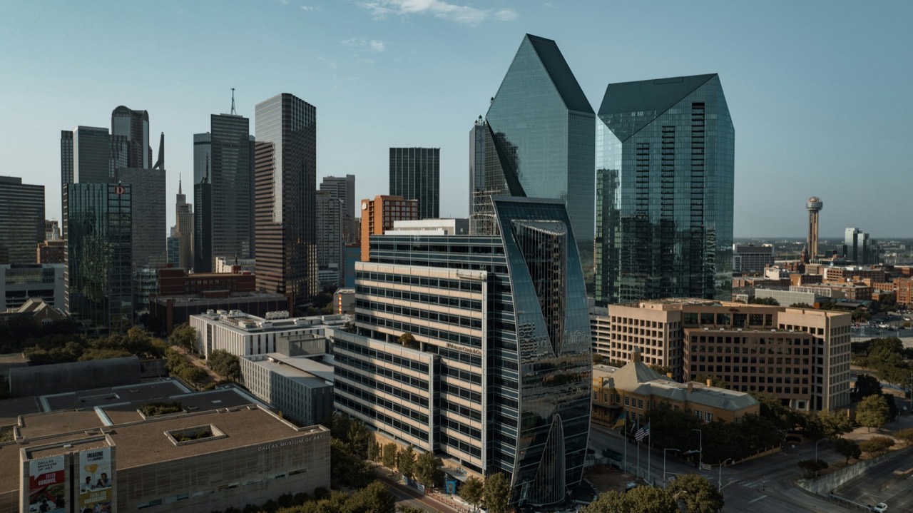 Tall buildings in the Dallas city skyline, Texas