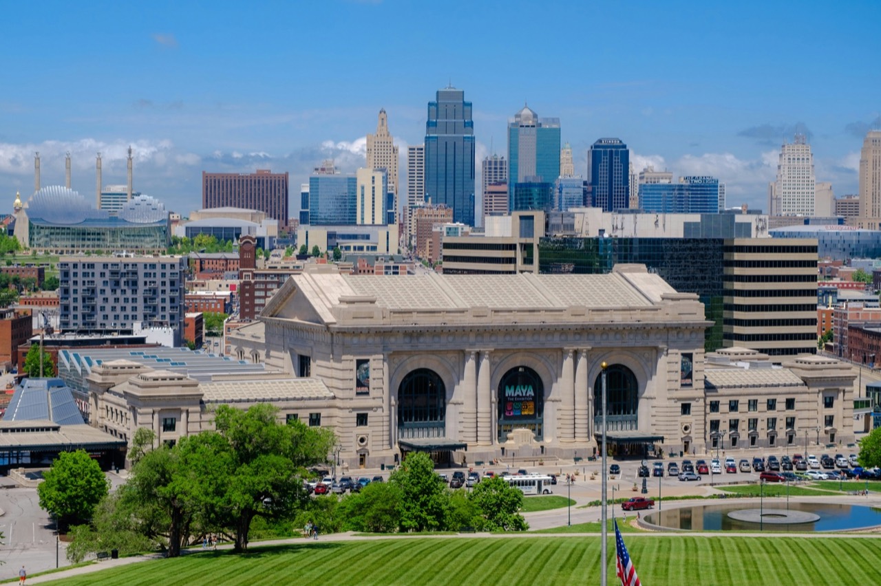 Union Station building and surrounding city, Kansas City, Missouri
